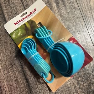 🆕️ KitchenAid Turquoise blue 9 pieces Measuring Cups and Spoons Set new